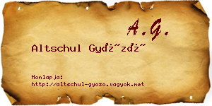 Altschul Győző névjegykártya